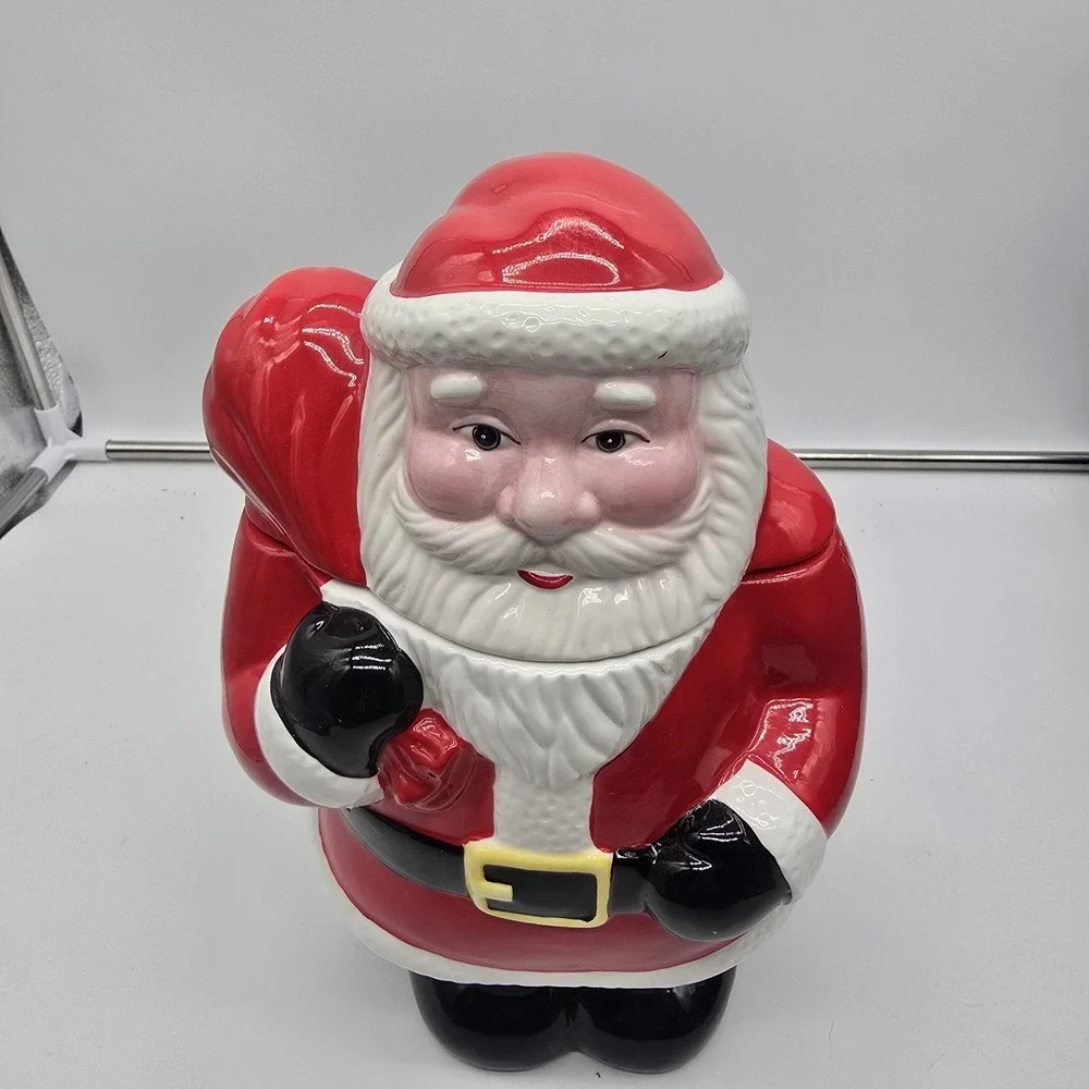 Vintage Christmas On Main Street Ceramic Santa Claus Cookie Jar‎ 11